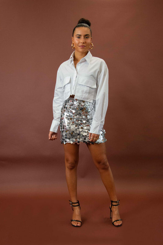 Berlin Sequin Skirt Silver