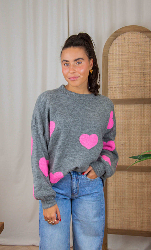 Lucca Heart Knit Grey